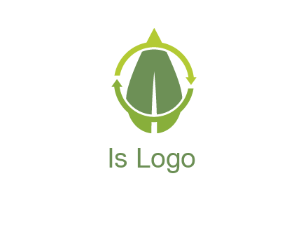 leaf and rotating arrows logo