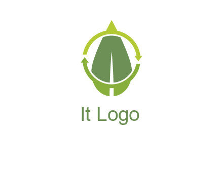 leaf and rotating arrows logo