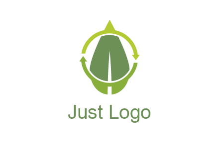 leaf and rotating arrows logo