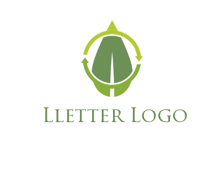 leaf and rotating arrows logo