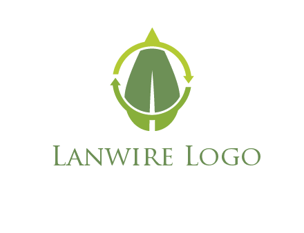 leaf and rotating arrows logo