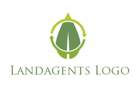 leaf and rotating arrows logo