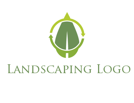 leaf and rotating arrows logo