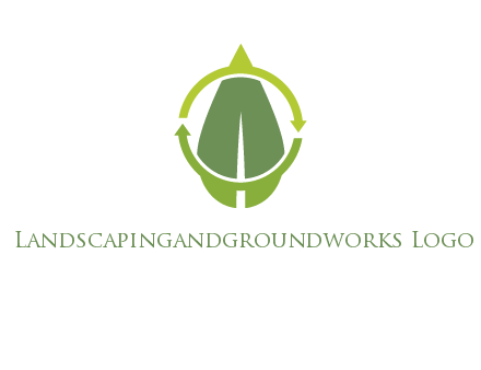 leaf and rotating arrows logo