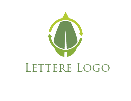leaf and rotating arrows logo