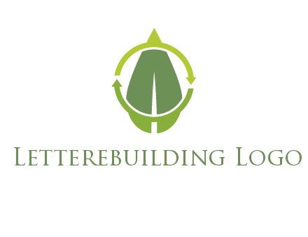leaf and rotating arrows logo