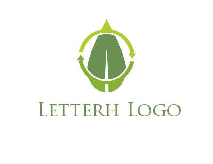 leaf and rotating arrows logo