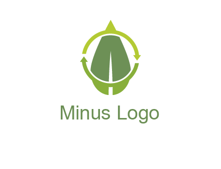 leaf and rotating arrows logo