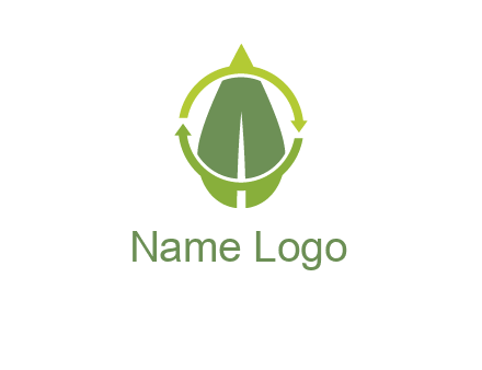 leaf and rotating arrows logo