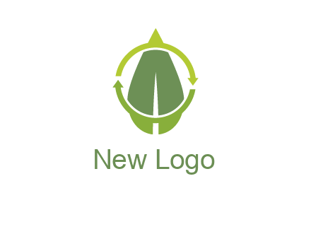leaf and rotating arrows logo