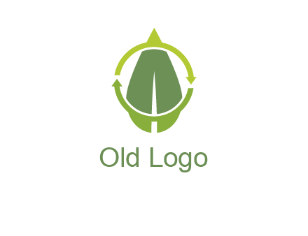 leaf and rotating arrows logo