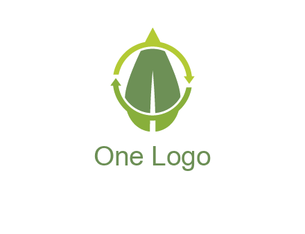 leaf and rotating arrows logo