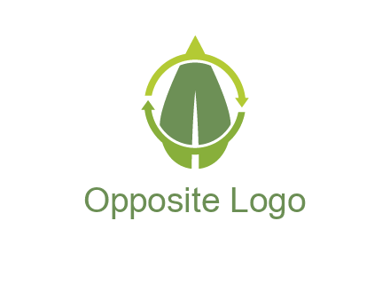 leaf and rotating arrows logo