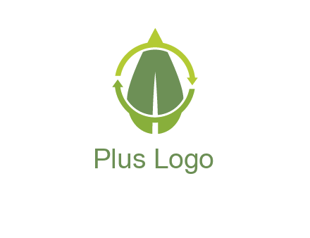 leaf and rotating arrows logo