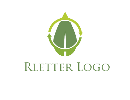 leaf and rotating arrows logo