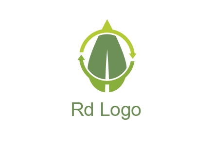 leaf and rotating arrows logo