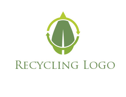 leaf and rotating arrows logo