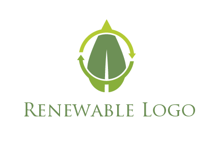 leaf and rotating arrows logo