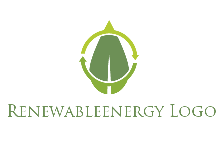 leaf and rotating arrows logo