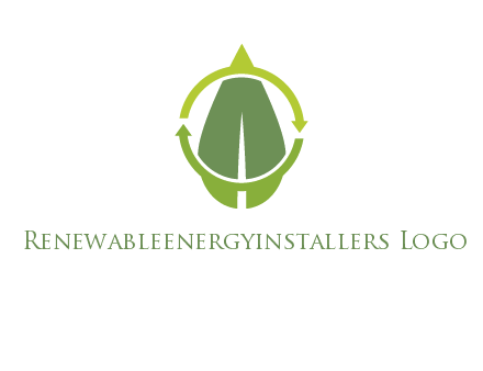 leaf and rotating arrows logo