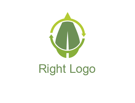 leaf and rotating arrows logo