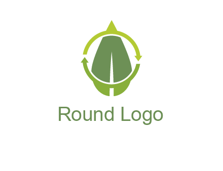 leaf and rotating arrows logo