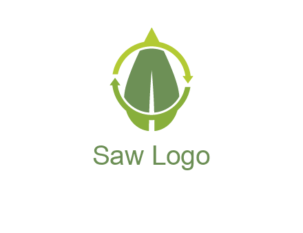 leaf and rotating arrows logo