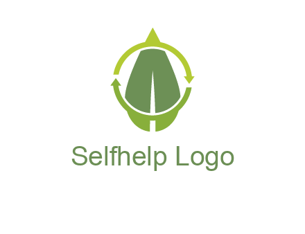 leaf and rotating arrows logo