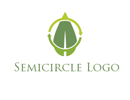 leaf and rotating arrows logo