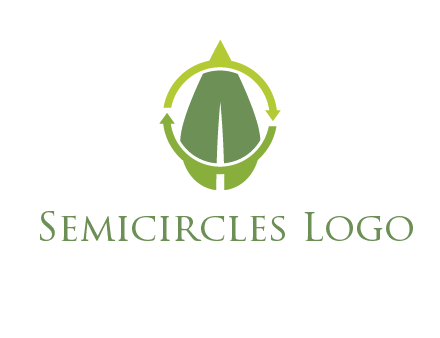 leaf and rotating arrows logo