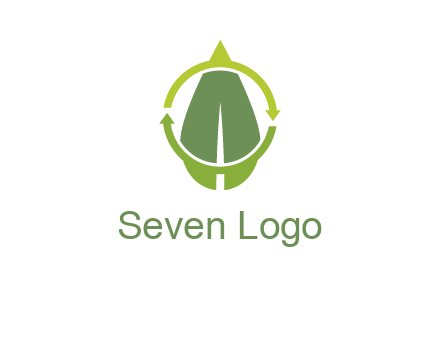 leaf and rotating arrows logo