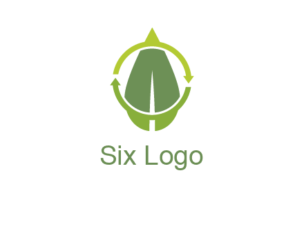 leaf and rotating arrows logo