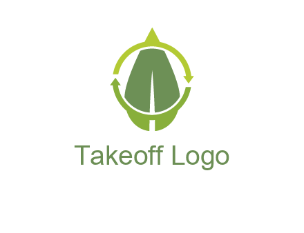 leaf and rotating arrows logo