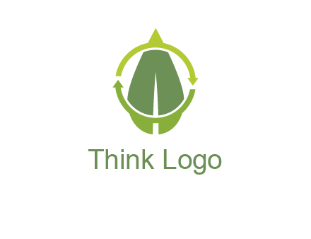 leaf and rotating arrows logo