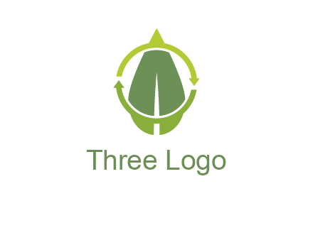 leaf and rotating arrows logo