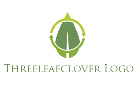 leaf and rotating arrows logo