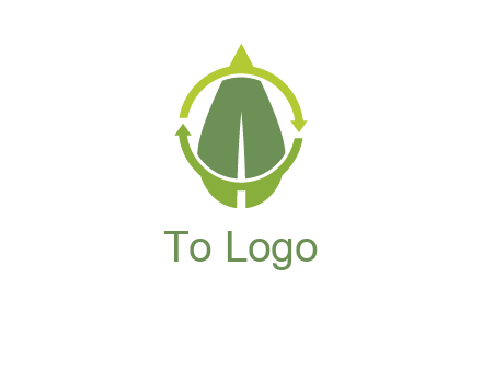 leaf and rotating arrows logo