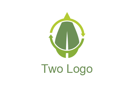 leaf and rotating arrows logo