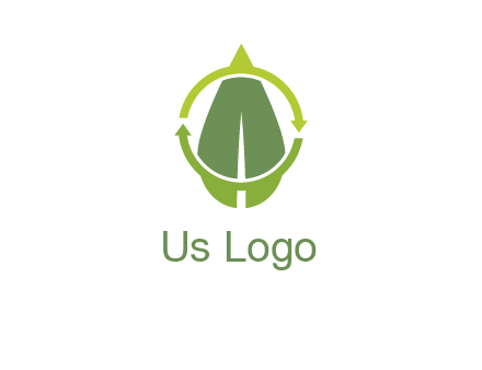 leaf and rotating arrows logo