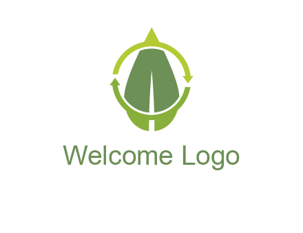 leaf and rotating arrows logo