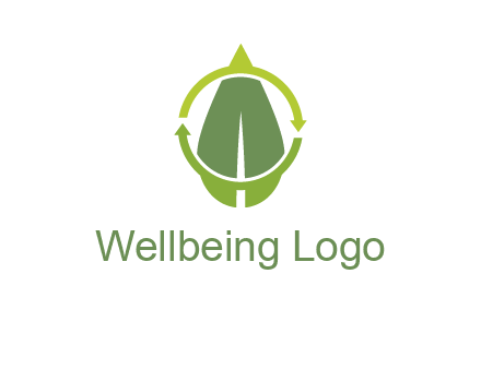 leaf and rotating arrows logo