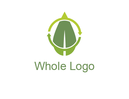 leaf and rotating arrows logo
