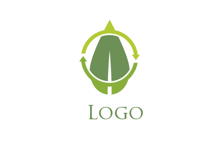 leaf and rotating arrows logo