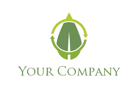 leaf and rotating arrows logo