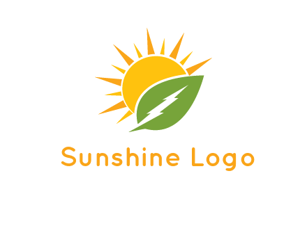 bolt leaf with sun logo
