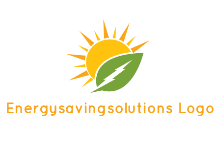 bolt leaf with sun logo