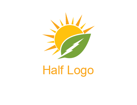 bolt leaf with sun logo