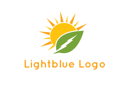 bolt leaf with sun logo