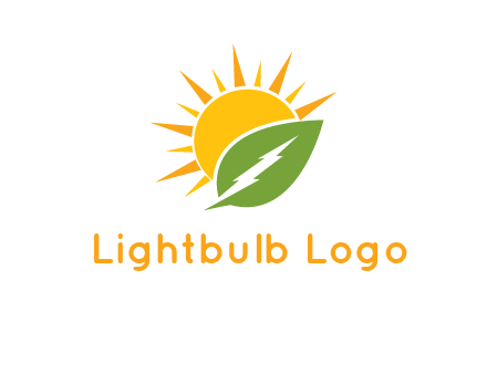 bolt leaf with sun logo