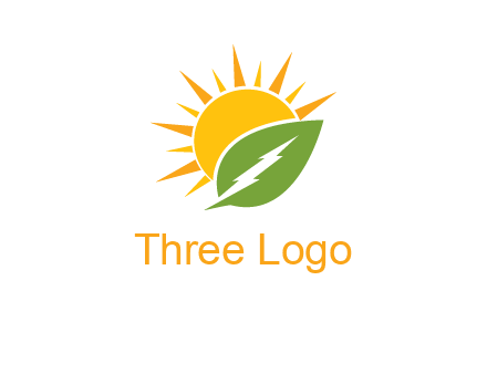 bolt leaf with sun logo